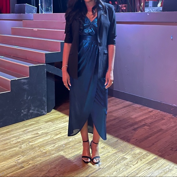 Turquoise Sparkle Holiday Dress ✨✨✨✨✨ By GUESS - Picture 2 of 10